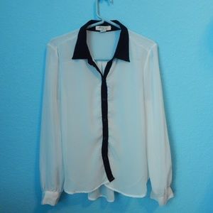 White + Black blouse